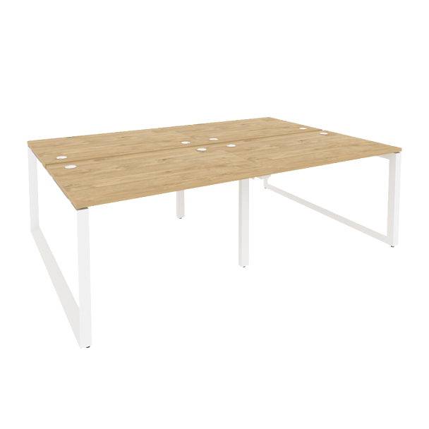 Onix Рабочая станция на О-образном м/к O.MO-D.RS-4.2.8 Тиквуд светлый/Белый металл 2360*1635*750 - Вид 1
