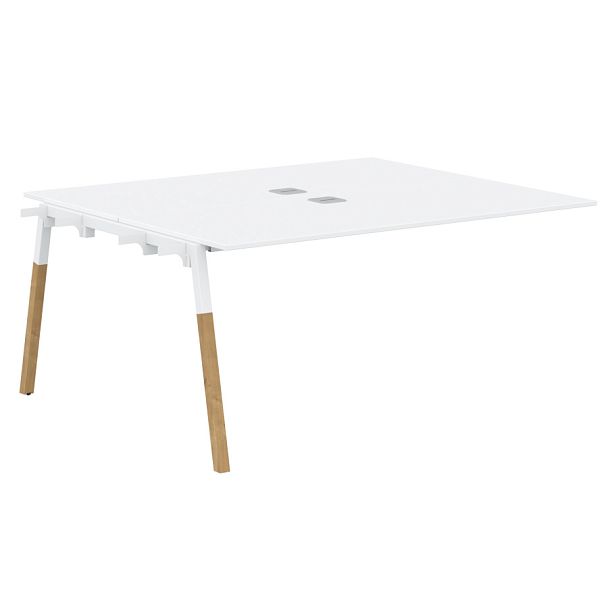 Стол приставной FIWST 1513 Белый Премиум/Белый-Бук 1580х1370х733 FORTA - Вид 1