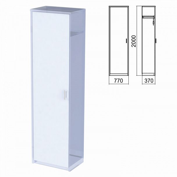 Шкаф для одежды ЧАСТЬ 2 "Арго", 560х370х2000 мм, серый - Вид 1