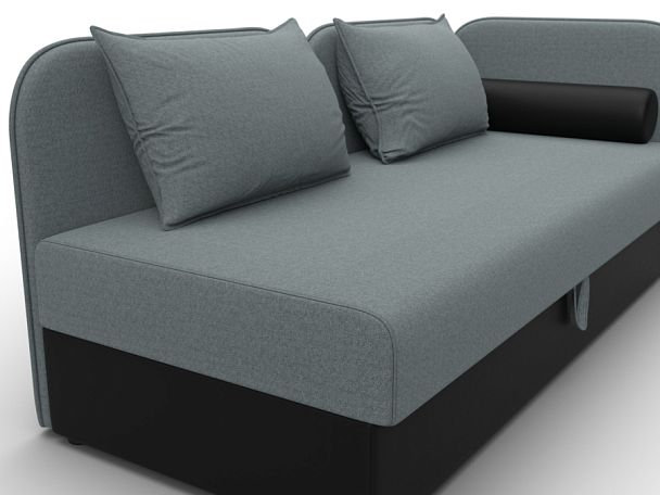 Тахта Лига-094 НПБ Рогожка/Экокожа серый - Вид 4