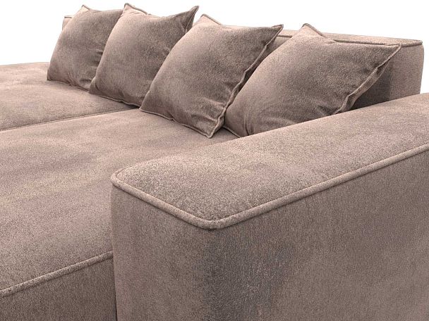 Диван угловой Лига-065 угол правый Велюр бежевый - Вид 4