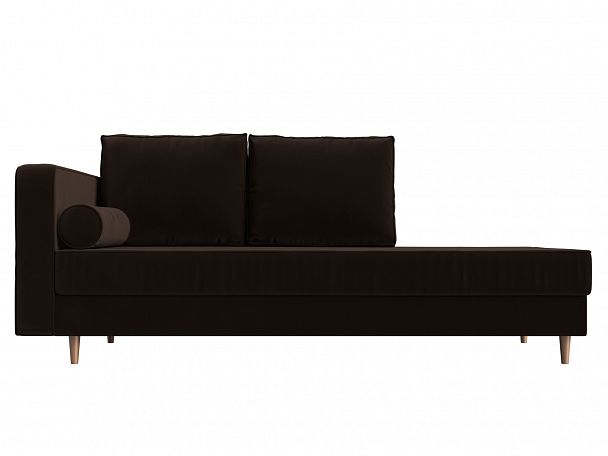Кушетка Прайм левый (полностью микровельвет коричневый) - Вид 2