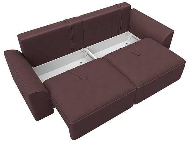 Диван прямой Лига-048 НПБ Замша бордовый - Вид 8