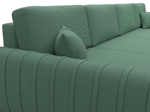Диван П-образный Лига-057 НПБ Лонг Рогожка зеленый - Вид 4