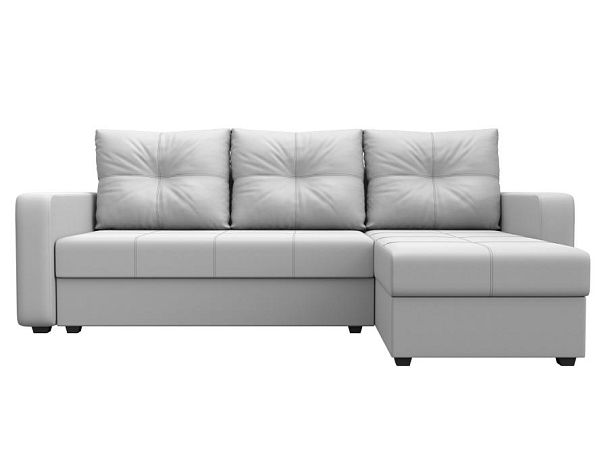 Диван угловой Ливерпуль Лайт правый угол Экокожа белый - Вид 2