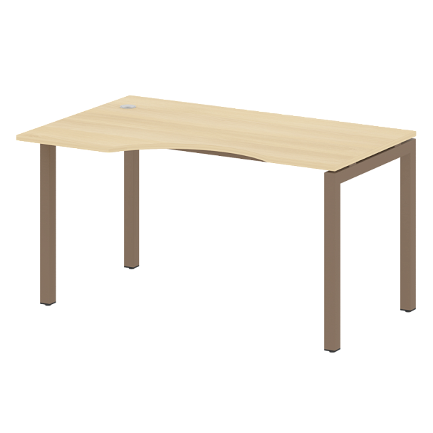 Metal System Quattro Стол криволинейный левый на П-образном м/к 50БП.СА-2 (L) Акация/Мокко металл 1400*900*750 - Вид 1