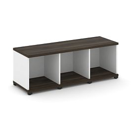 Concept Стеллаж 3 узкие секции, 1 ниша CN.STU-130 Дуб Мали/Белый Бриллиант/Металл Черный 1252*420*450 - Фото предпросмотра