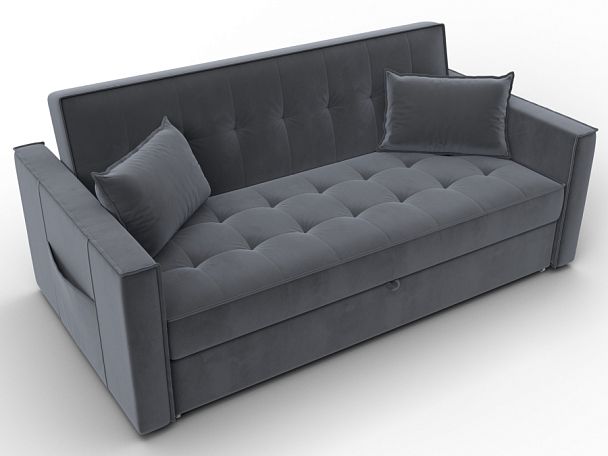 Диван прямой Лига-104 (160) Велюр серый - Вид 6