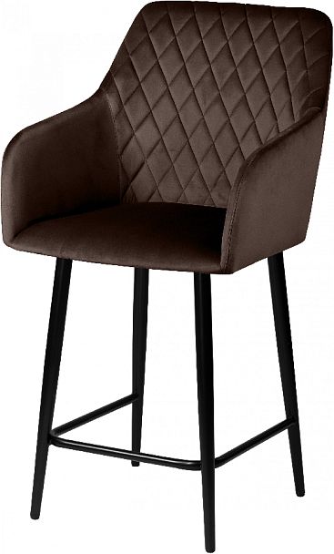 Полубарное поворотное кресло Барли К, Confetti coffee/черный - Вид 2