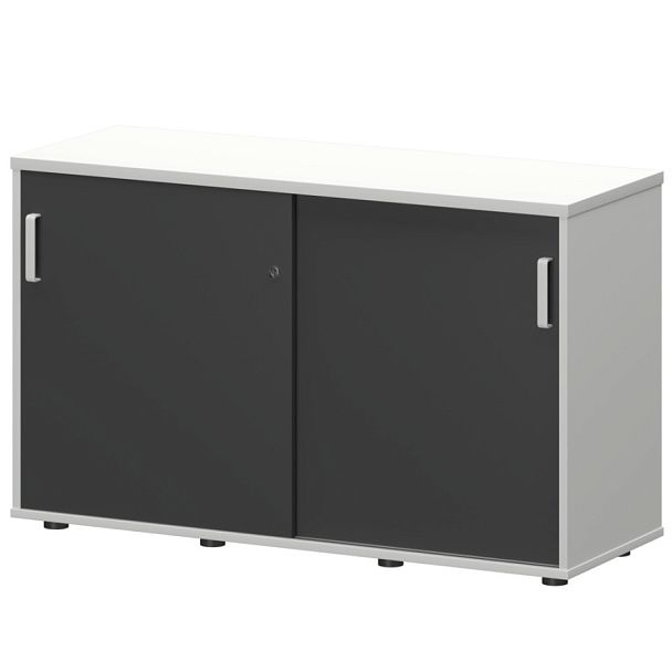 Тумба-купе СМТ-12К Тип1 Белый/Графит 1236x444x750 Смарт - Вид 1