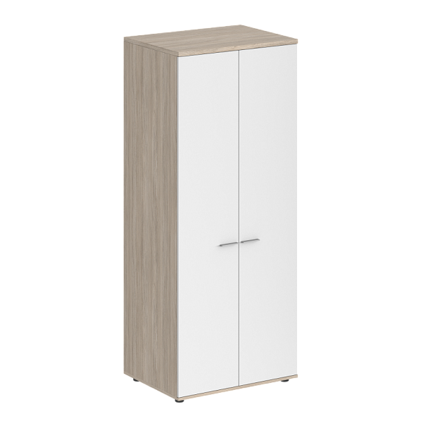 Гардероб Sigma 800х600х1955, з.ст HDF / корпус: дуб светлый; фасады: белый - Вид 1