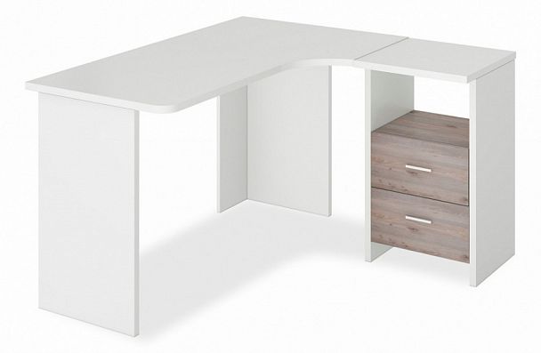 Стол письменный Домино Лайт СКЛ-Угл130 Белый/Нельсон правый - Вид 1