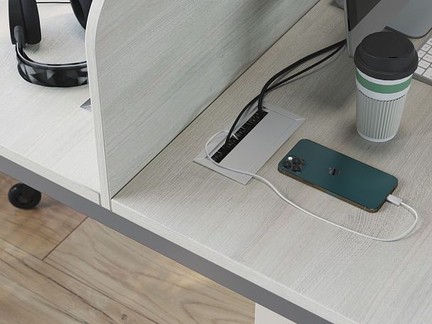 Лючок прямоугольный, металлический Кабель-менеджмент 16x8x2,8 черный - Вид 2