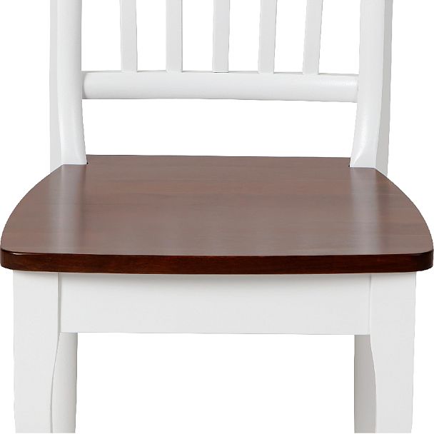 Стул деревянный с жестким сиденьем Элин Белый/Темный орех - Вид 10