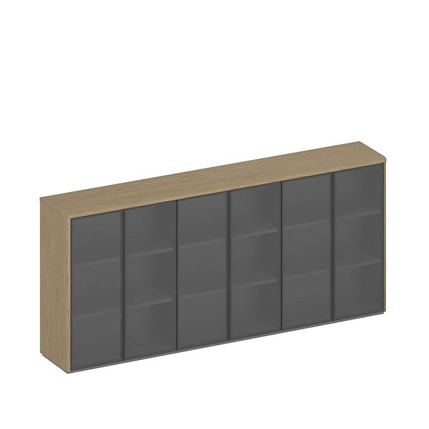 Шкаф для документов ION средний со стеклом 6-дверный ИН 307 ГР - Вид 1