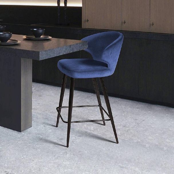 Стул полубарный Richard, бархат синий 29 - Вид 9