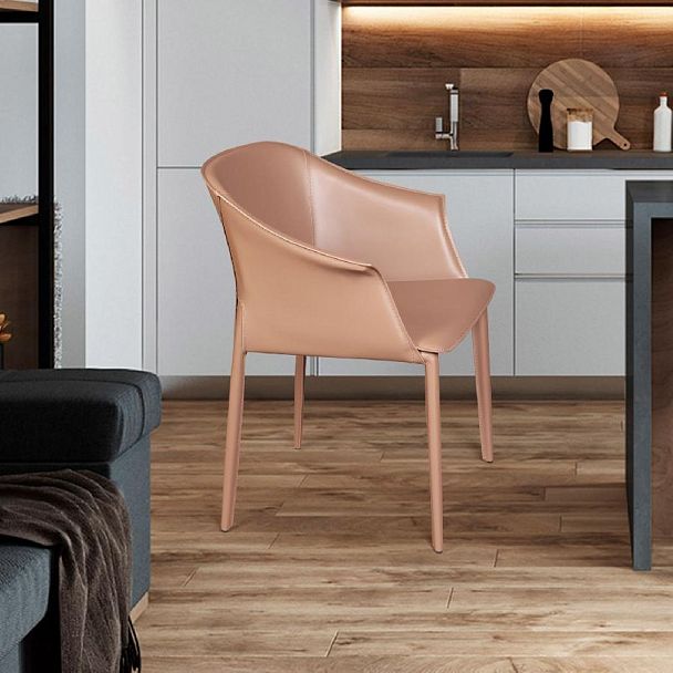 Стул  с подлокотниками GIO, кожа хаки-тауп - Вид 14