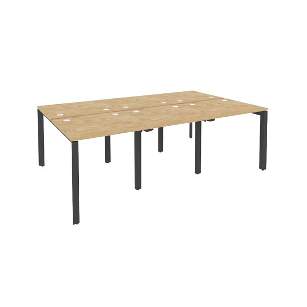 Onix Рабочая станция на П-образном м/к O.MP-D.RS-6.0.7 Тиквуд светлый/Антрацит металл 2340*1475*750 - Вид 1