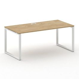 Шифт Стол руководителя прямой без тумбы SK.SR-180.P Тиквуд Светлый/Металл Белый 1800*900*753 - Фото предпросмотра