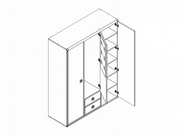 Шкаф платяной Индиана JSZF 3d2s - Вид 3