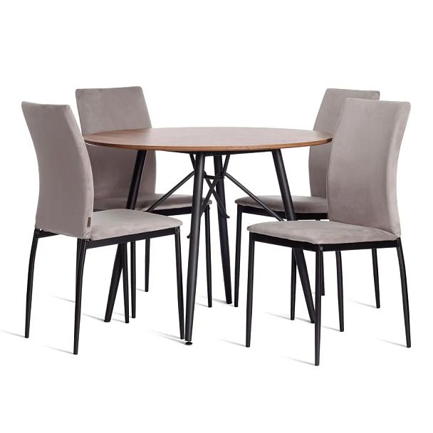 Стул Капри/Capri (мод.BC565-DC)/1 шт. в упаковке, металл, флок, Light grey (светло-серый) HLR14 / черный - Вид 9