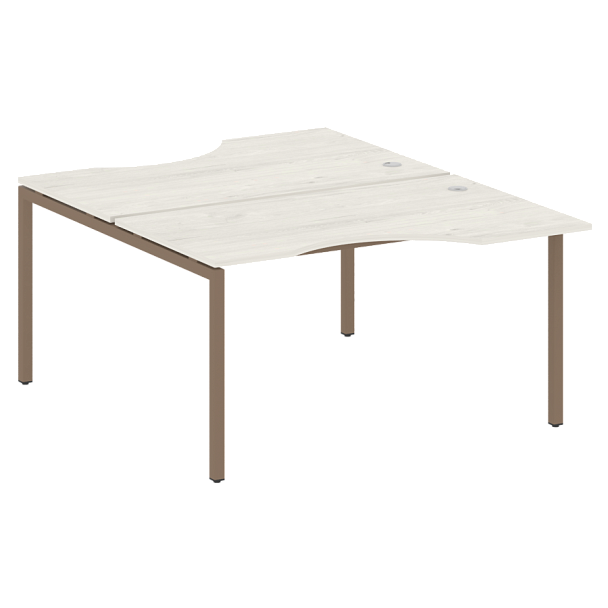 Metal System Quattro Р. ст. криволинейная на П-образном м/к 40БП.РАС-СА-2.2 Дуб наварра/Мокко металл 1400*1835*750 - Вид 1