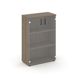 Стайл Проджект Шкаф средний широкий SN.STS-205 Вяз Благородный/Прозрачный/Черный Ручки 796*400*1203 - Фото предпросмотра