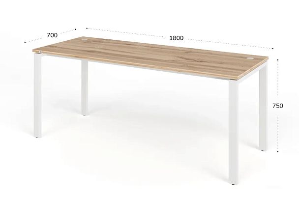 TANDEM RTD070-MK-180-V Стол прямой на металлокаркасе ун-й 1800х700х750 Вотан/Белый - Вид 2