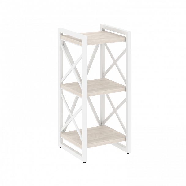 Стеллаж на опорах "Loft" VR.L-MST.O-3.4 денвер светлый/белый - Вид 1