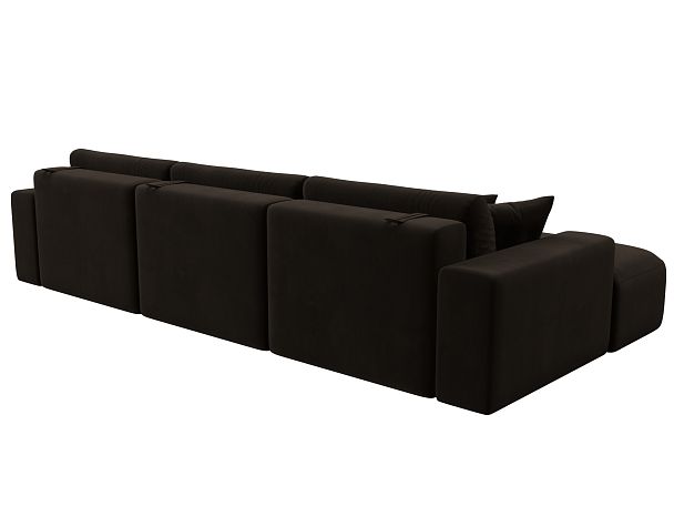 Диван угловой Лига-036 Классик Лонг левый угол Микровельвет коричневый - Вид 6