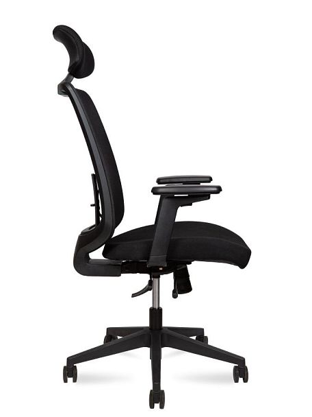 Кресло офисное / Miller / черный пластик / чераня ткань / черная сетка - Вид 3