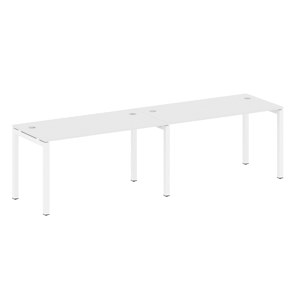 Metal System Quattro Р. ст. на 2 раб. места на П-образном м/к 50БП.СМ-2.3 Белый/Белый металл 2800*720*750 - Вид 1