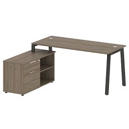 Metal System Р. ст. с тумбой на А-образном м/к БА.РС-СТС-2.4 (L) Вяз/Антрацит металл 1700*1520*750 - Фото предпросмотра