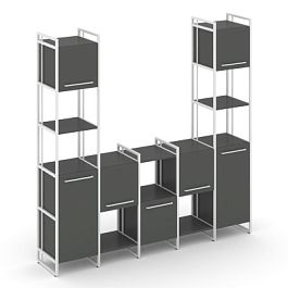 Rift Шкаф комбинированый RF.NS-001 Антрацит/Металл Белый 2020*396*2010 - Фото предпросмотра