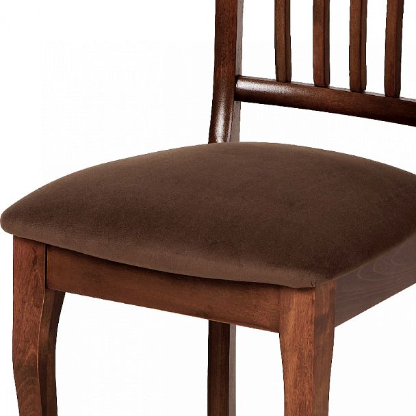 Комплект деревянных стульев с мягким сиденьем Элин Темный орех/Коричневый велюр, 4 шт. - Вид 9