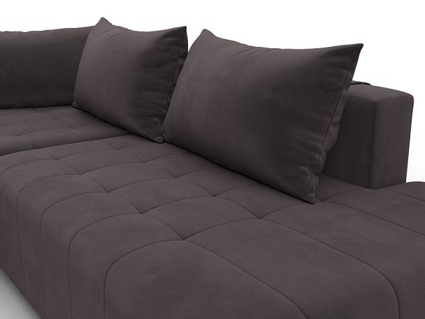 Диван угловой Лига-103 НПБ угол левый Велюр коричневый - Вид 4