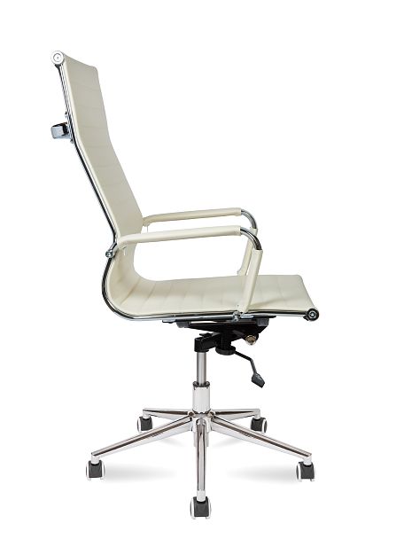 Кресло Техно / хром / слоновая кость экокожа - Вид 3