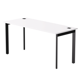 Стол прямой Everprof EVO на металлокаркасе 1580х670х755 мм опоры 45гр Белый/Черный - Фото предпросмотра