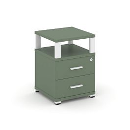 Concept Тумба приставная 2 ящ. с надставкой CN.TUP-002 W Кобо/Металл Белый 420*420*583 - Фото предпросмотра