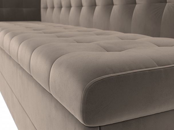 Кухонный диван Бриз с левым углом (полностью велюр коричневый) - Вид 4