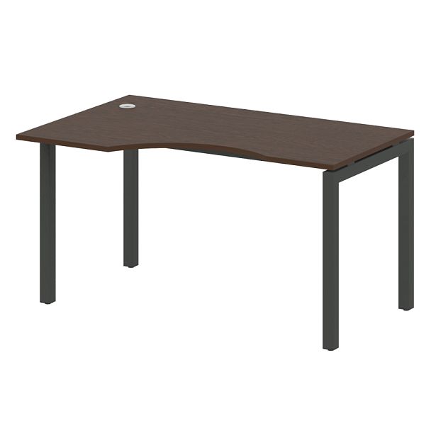 Metal System Quattro Стол криволинейный левый на П-образном м/к 50БП.СА-2 (L) Венге/Антрацит металл 1400*900*750 - Вид 1