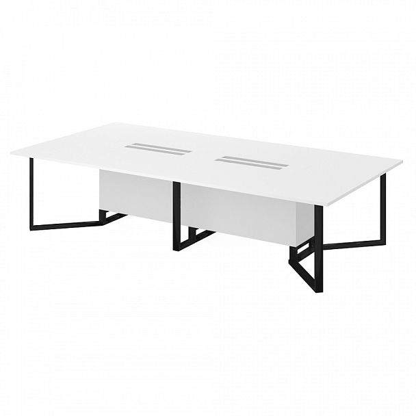 Композиция "Форум"  ПК-ФРМ-КОМП№0002-В3-1108 белый др поры+черная кромка - Вид 1