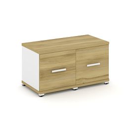 Concept Шкаф 2 узкие секции, 1 ниша CN.STU-123 W Дуб Винченцо/Белый Бриллиант/Металл Белый 836*420*450 - Фото предпросмотра