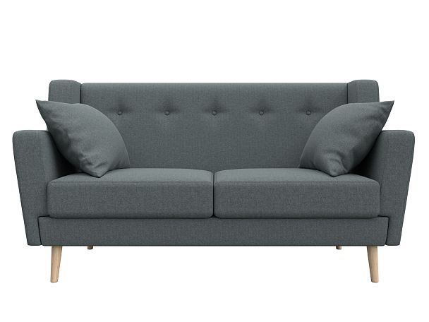 Диван кухонный прямой Брайтон 2 Рогожка серый - Вид 2