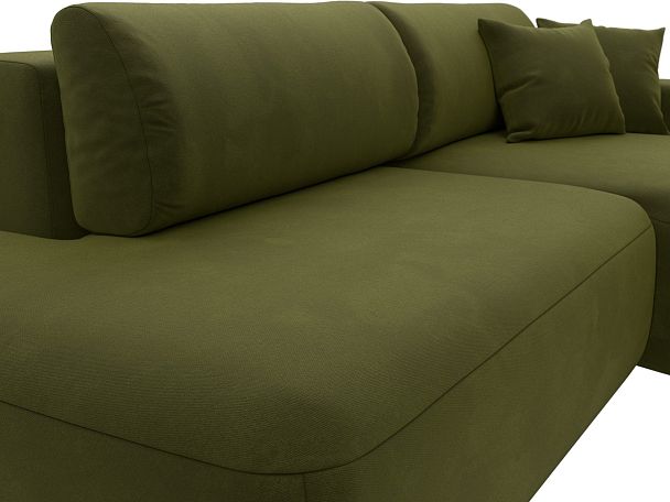 Диван угловой Лига-036 Модерн правый угол Микровельвет зеленый - Вид 5