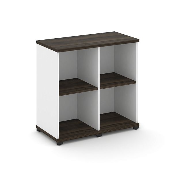 Concept Стеллаж 2 узкие секции, 2 ниши CN.STU-220 Дуб Мали/Белый Бриллиант/Металл Черный 836*420*818 - Вид 1