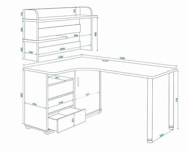 Стол компьютерный Домино СР-145М Венге правый - Вид 5