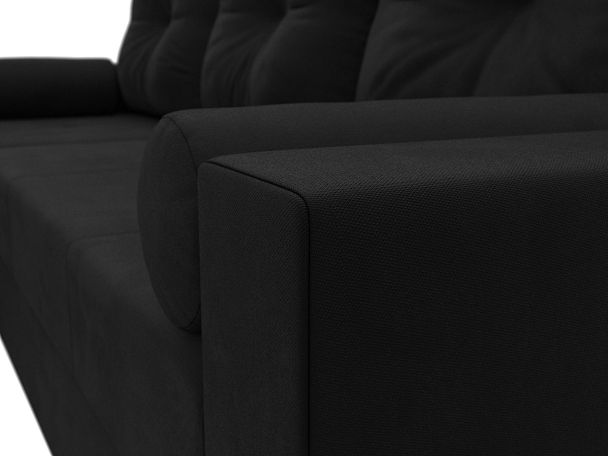 Диван угловой Верона Лайт угол левый (полностью вмикровельвет черный) - Вид 4