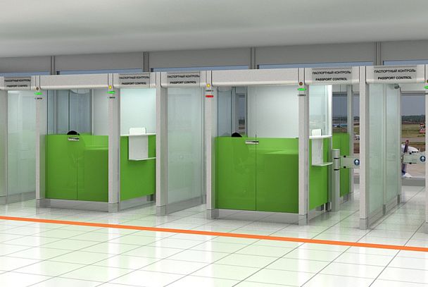 Кабины паспортного контроля с облицовкой композитными материалами - Вид 1