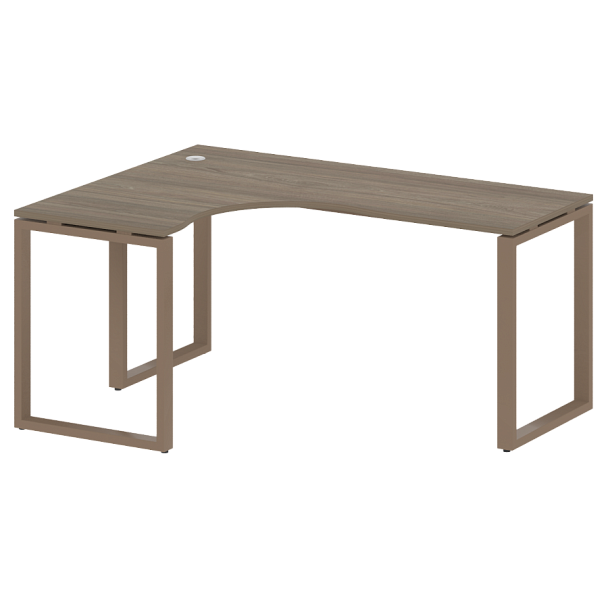 Metal System Стол криволинейный левый на О-образном м/к БО.СА-4 (L) Вяз/Мокко металл 1600*1200*750 - Вид 1
